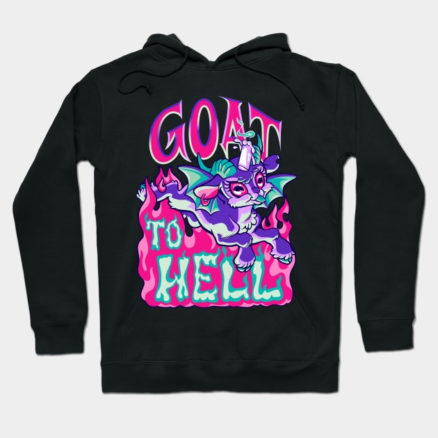 Goat to Hell ~ Cute Satanic Goat Hoodie by CTKR Studio